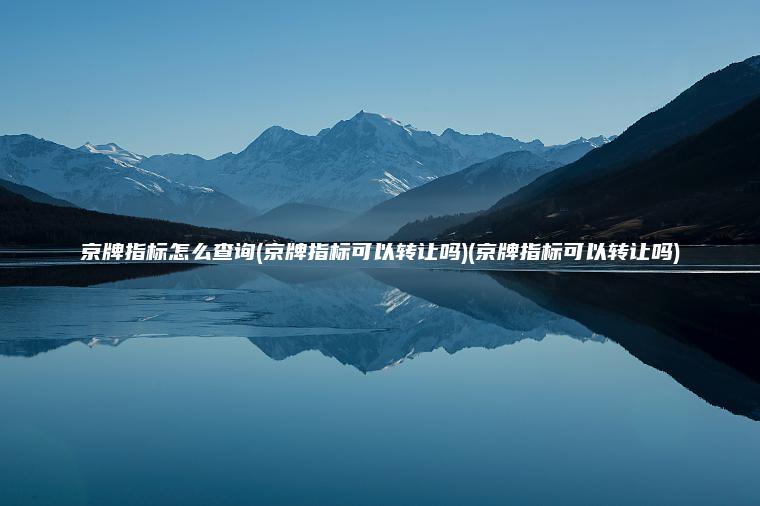 京牌指标怎么查询(京牌指标可以转让吗)(京牌指标可以转让吗)