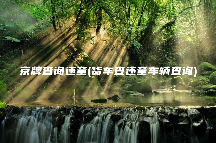 京牌查询违章(货车查违章车辆查询)