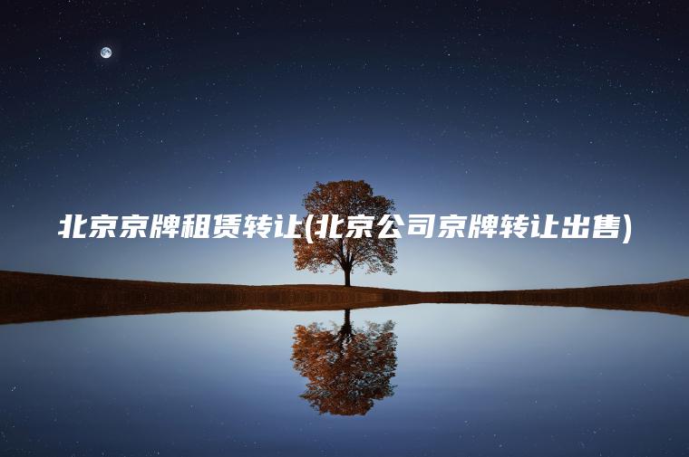 北京京牌租赁转让(北京公司京牌转让出售)