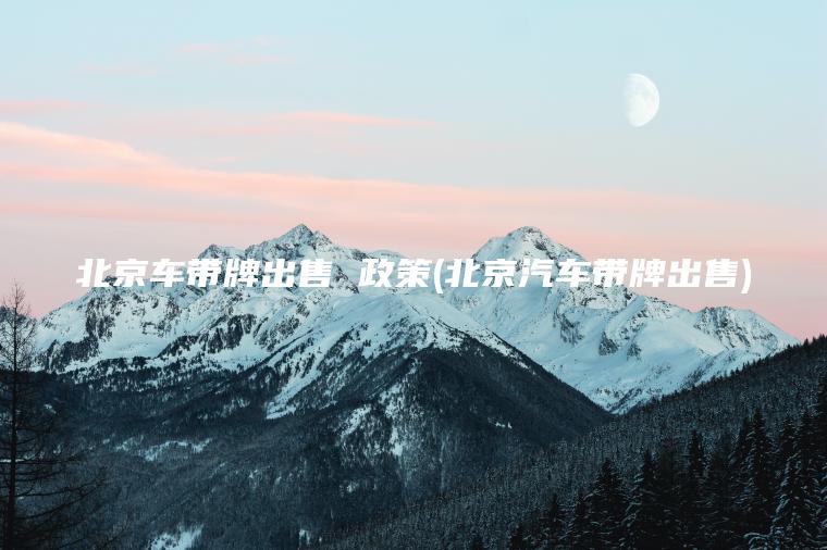 北京车带牌出售 政策(北京汽车带牌出售)