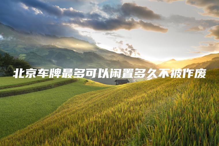 北京车牌最多可以闲置多久不被作废