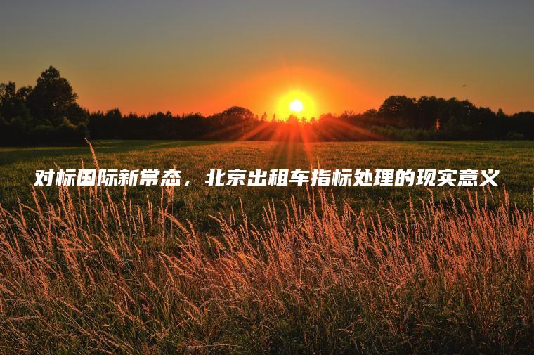 对标国际新常态，北京出租车指标处理的现实意义