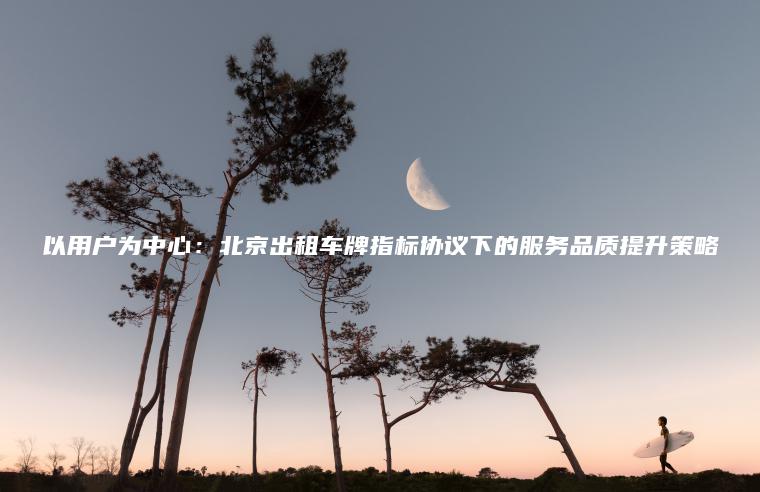 以用户为中心：北京出租车牌指标协议下的服务品质提升策略