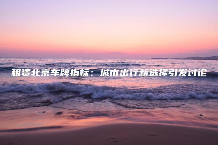 租赁北京车牌指标：城市出行新选择引发讨论
