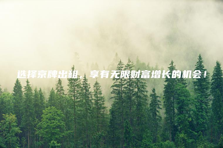 选择京牌出租，享有无限财富增长的机会！