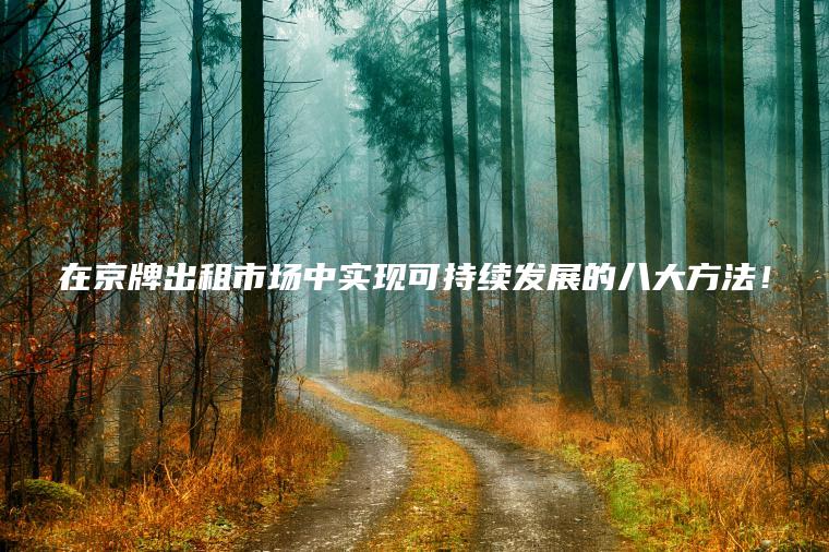 在京牌出租市场中实现可持续发展的八大方法！