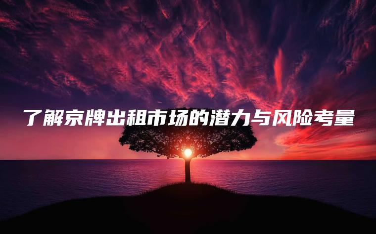 了解京牌出租市场的潜力与风险考量