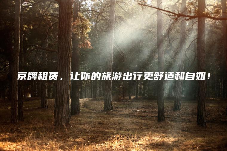 京牌租赁，让你的旅游出行更舒适和自如！