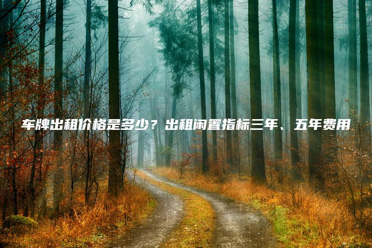 车牌出租价格是多少？出租闲置指标三年、五年费用