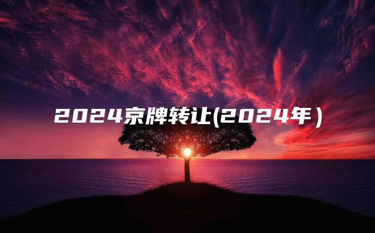 2024京牌转让(2024年）