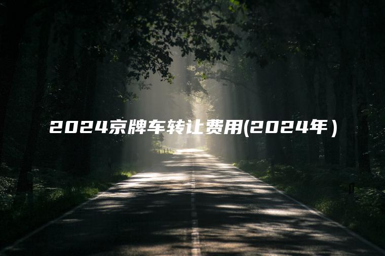 2024京牌车转让费用(2024年）