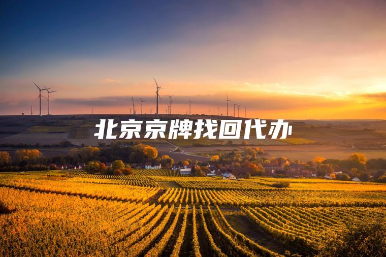 北京京牌找回代办
