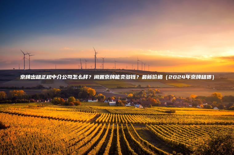 京牌出租正规中介公司怎么样？闲置京牌能卖多钱？最新价格（2024年京牌租赁）