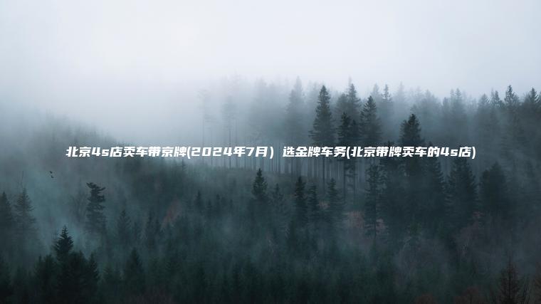 北京4s店卖车带京牌(2024年7月）选金牌车务(北京带牌卖车的4s店)