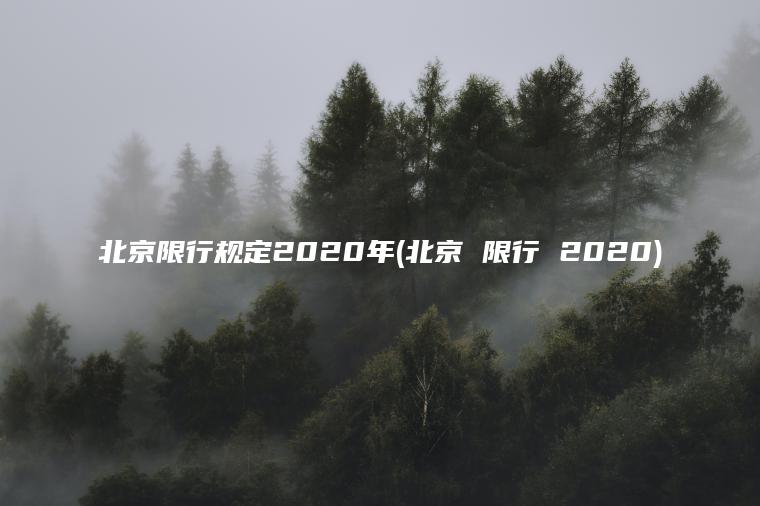 北京限行规定2020年(北京 限行 2020)