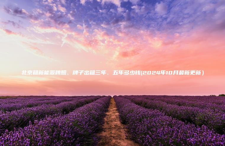 北京租新能源牌照、牌子出租三年、五年多少钱(2024年10月最新更新）